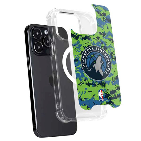NBA Minnesota Timberwolves Digi Camo iPhone 16 Pro MagSafe Case